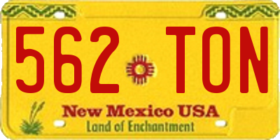 NM license plate 562TON