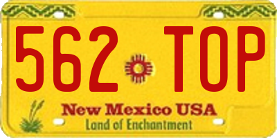 NM license plate 562TOP