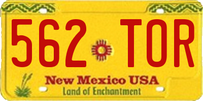 NM license plate 562TOR