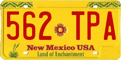 NM license plate 562TPA