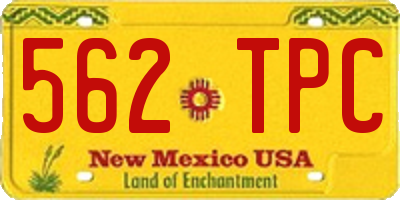 NM license plate 562TPC
