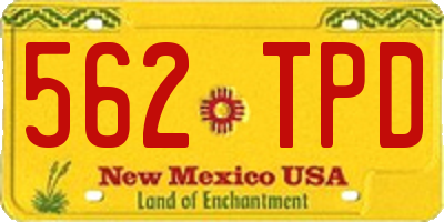 NM license plate 562TPD