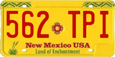 NM license plate 562TPI