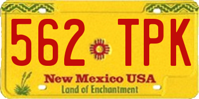 NM license plate 562TPK