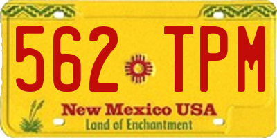 NM license plate 562TPM