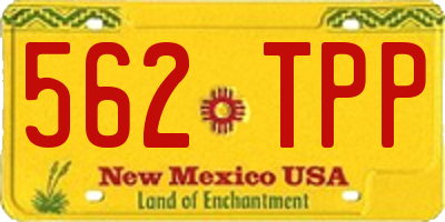 NM license plate 562TPP