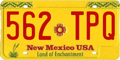 NM license plate 562TPQ