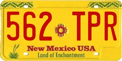 NM license plate 562TPR