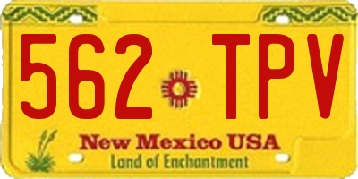 NM license plate 562TPV