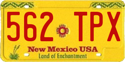 NM license plate 562TPX