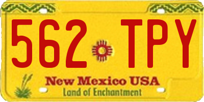 NM license plate 562TPY