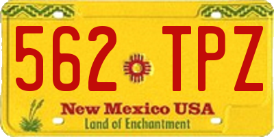 NM license plate 562TPZ