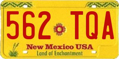 NM license plate 562TQA