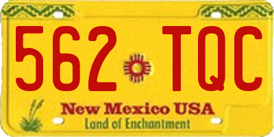 NM license plate 562TQC