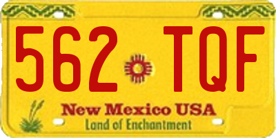 NM license plate 562TQF