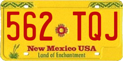 NM license plate 562TQJ