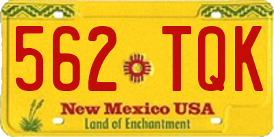 NM license plate 562TQK