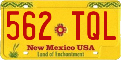 NM license plate 562TQL