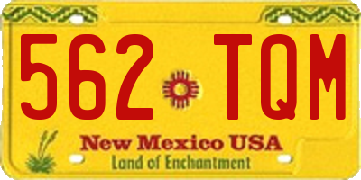 NM license plate 562TQM