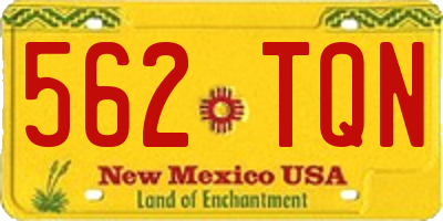 NM license plate 562TQN