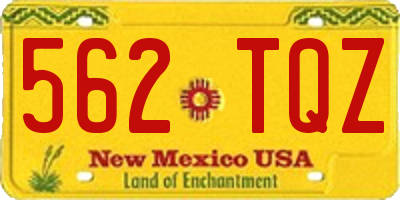 NM license plate 562TQZ