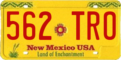 NM license plate 562TRO