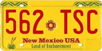 NM license plate 562TSC