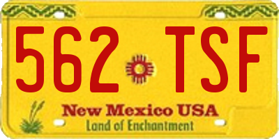NM license plate 562TSF