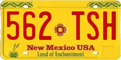 NM license plate 562TSH