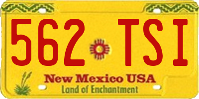 NM license plate 562TSI