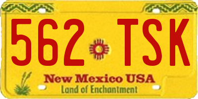 NM license plate 562TSK