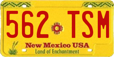 NM license plate 562TSM