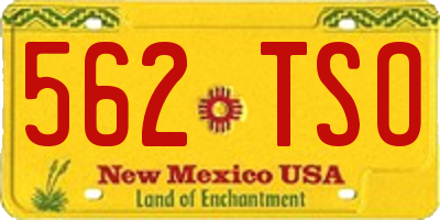 NM license plate 562TSO