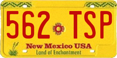 NM license plate 562TSP