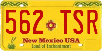 NM license plate 562TSR