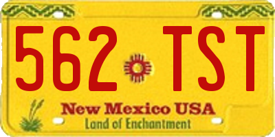 NM license plate 562TST