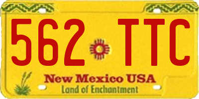 NM license plate 562TTC