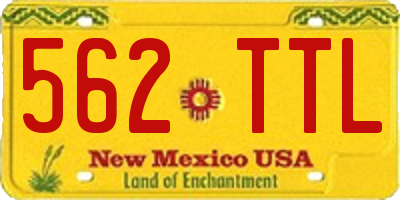 NM license plate 562TTL