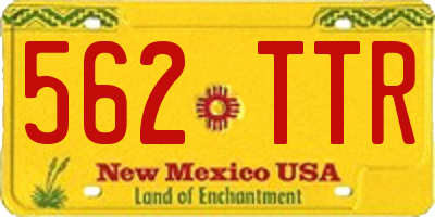 NM license plate 562TTR