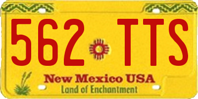NM license plate 562TTS