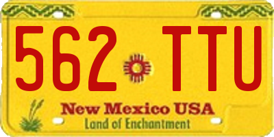 NM license plate 562TTU