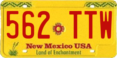 NM license plate 562TTW