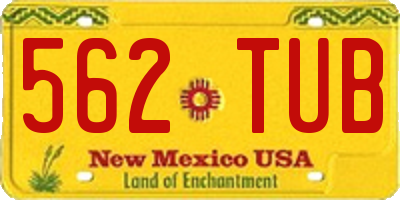 NM license plate 562TUB