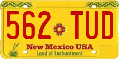 NM license plate 562TUD