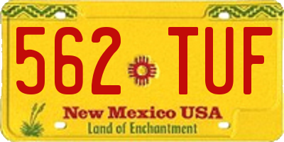 NM license plate 562TUF