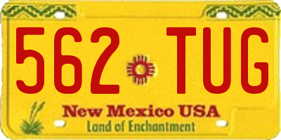 NM license plate 562TUG