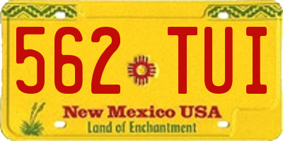 NM license plate 562TUI
