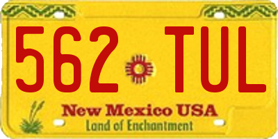 NM license plate 562TUL