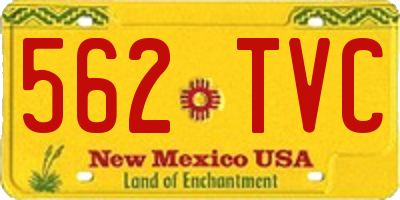 NM license plate 562TVC