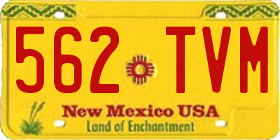 NM license plate 562TVM